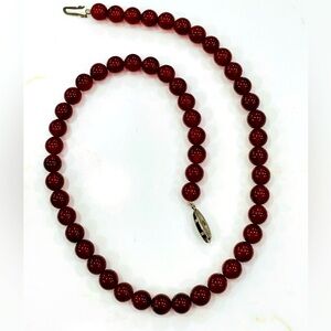 Vintage Ruby red stone necklace